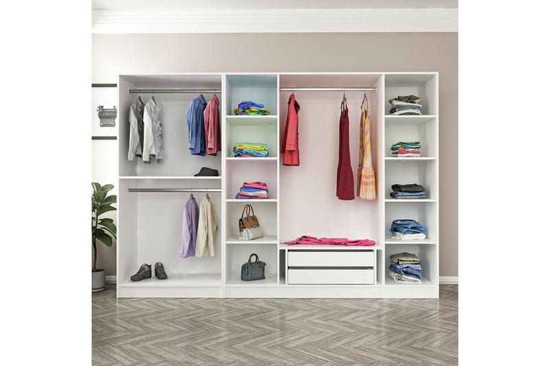 Fruitland Garderobe 270 cm - Hvit - Garderober & garderobesystem - Garderobeskap & klesskap