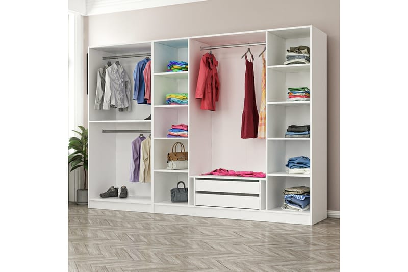 Fruitland Garderobe 270 cm - Hvit - Garderober & garderobesystem - Garderobeskap & klesskap