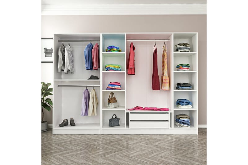 Fruitland Garderobe 270 cm - Hvit - Garderober & garderobesystem - Garderobeskap & klesskap