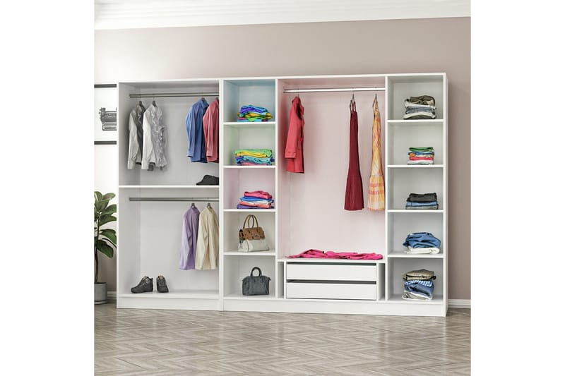 Fruitland Garderobe 270 cm - Hvit - Garderober & garderobesystem - Garderobeskap & klesskap