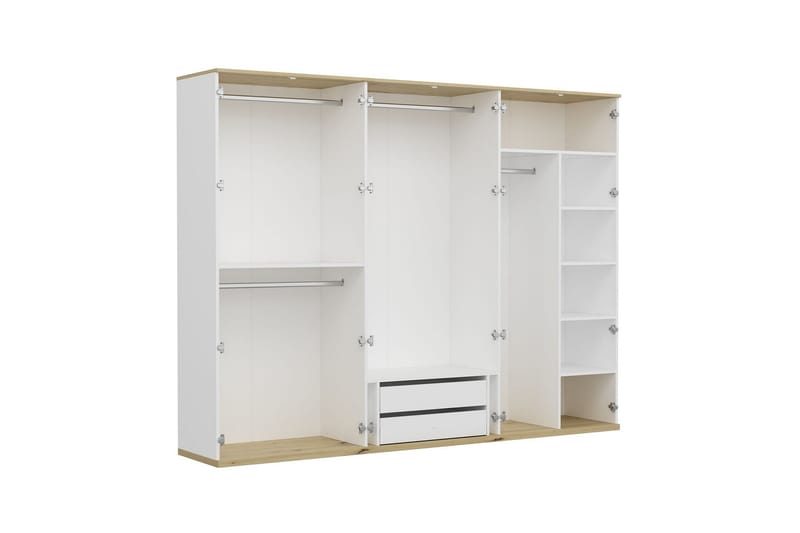 Fruitland Garderobe 270x206 cm - Hvit - Oppbevaring - Klesoppbevaring - Garderober & garderobesystem