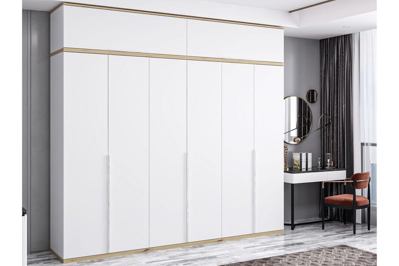 Fruitland Garderobe 270x206 cm - Hvit - Oppbevaring - Klesoppbevaring - Garderober & garderobesystem