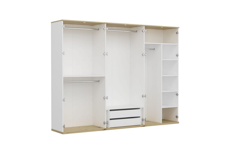 Fruitland Garderobe 270x206 cm - Hvit - Oppbevaring - Klesoppbevaring - Garderober & garderobesystem