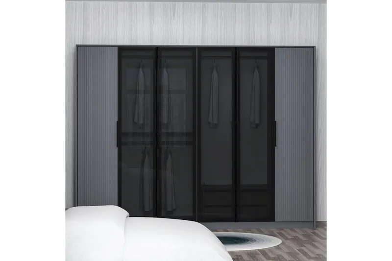 Fruitland Garderobe 274x210 cm - Antrasitt - Oppbevaring - Klesoppbevaring - Garderober & garderobesystem