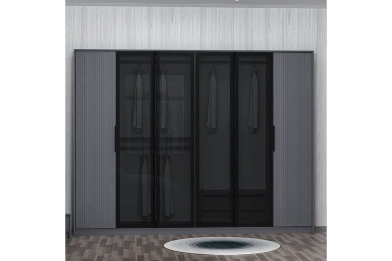 Fruitland Garderobe 274x210 cm - Antrasitt - Oppbevaring - Klesoppbevaring - Garderober & garderobesystem