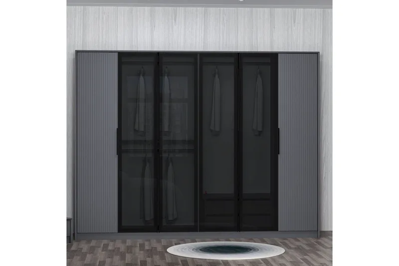 Fruitland Garderobe 274x210 cm - Antrasitt - Oppbevaring - Klesoppbevaring - Garderober & garderobesystem