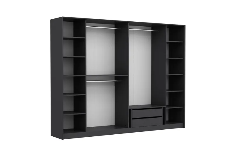 Fruitland Garderobe 274x210 cm - Antrasitt - Oppbevaring - Klesoppbevaring - Garderober & garderobesystem