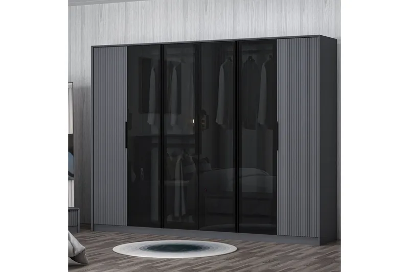 Fruitland Garderobe 274x210 cm - Antrasitt - Oppbevaring - Klesoppbevaring - Garderober & garderobesystem