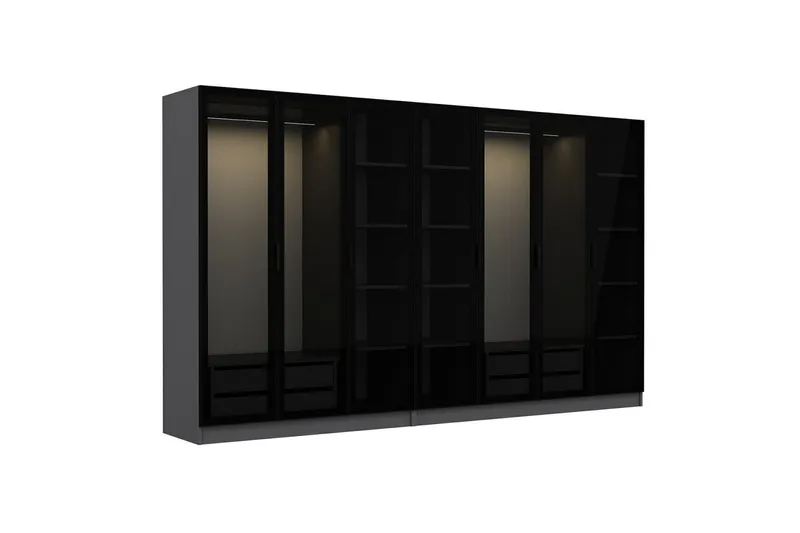 Fruitland Garderobe 315 cm - Antrasitt - Oppbevaring - Klesoppbevaring - Garderober & garderobesystem