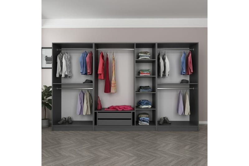 Fruitland Garderobe 315 cm - Antrasitt - Garderober & garderobesystem - Garderobeskap & klesskap