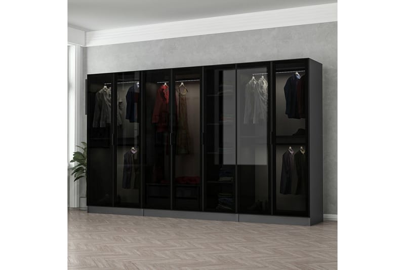 Fruitland Garderobe 315 cm - Antrasitt - Oppbevaring - Klesoppbevaring - Garderober & garderobesystem
