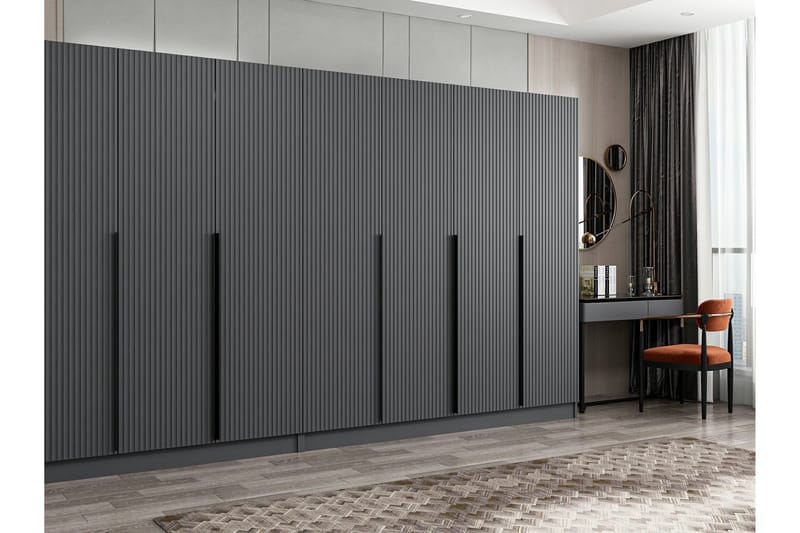 Fruitland Garderobe 315 cm - Antrasitt - Oppbevaring - Klesoppbevaring - Garderober & garderobesystem