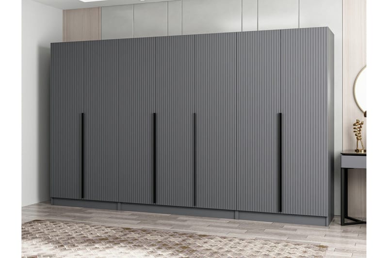 Fruitland Garderobe 315 cm - Antrasitt - Oppbevaring - Klesoppbevaring - Garderober & garderobesystem