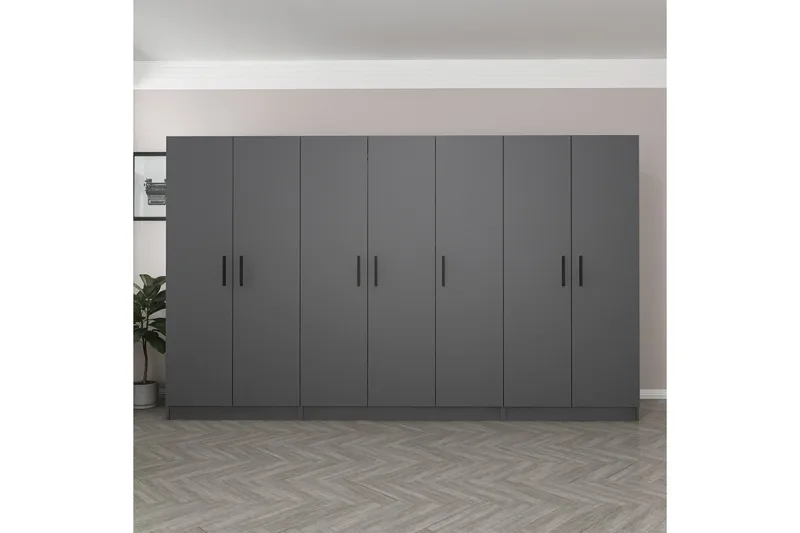 Fruitland Garderobe 315 cm - Antrasitt - Oppbevaring - Klesoppbevaring - Garderober & garderobesystem
