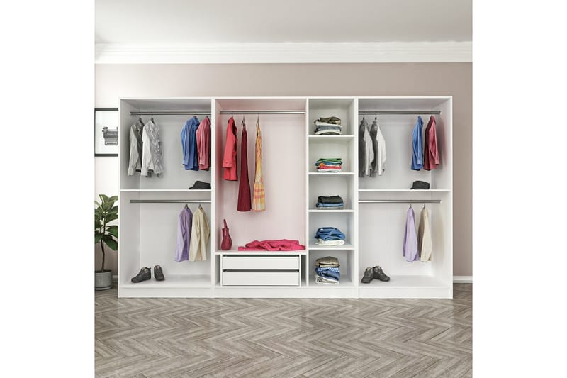 Fruitland Garderobe 315 cm - Hvit - Garderober & garderobesystem - Garderobeskap & klesskap