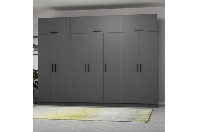 Fruitland Garderobe 315x235 cm - Antrasitt - Oppbevaring - Klesoppbevaring - Garderober & garderobesystem