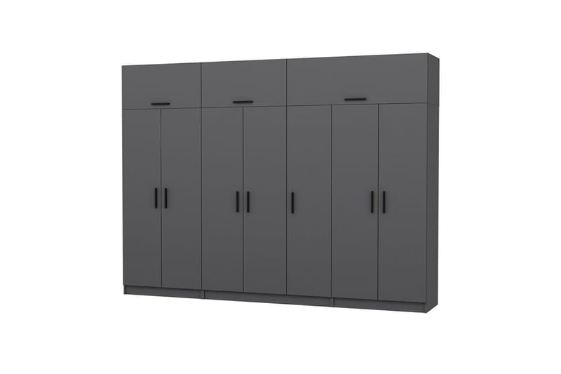 Fruitland Garderobe 315x235 cm - Antrasitt - Oppbevaring - Klesoppbevaring - Garderober & garderobesystem