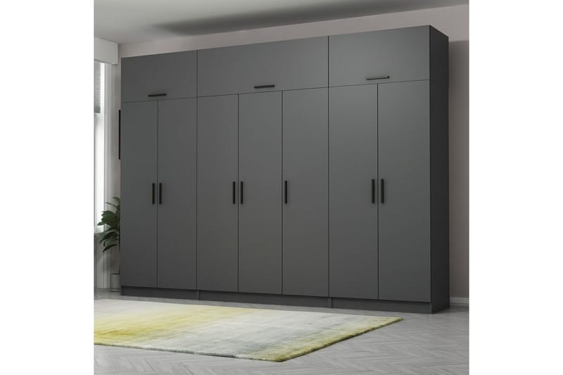 Fruitland Garderobe 315x235 cm - Antrasitt - Oppbevaring - Klesoppbevaring - Garderober & garderobesystem