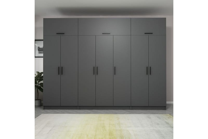 Fruitland Garderobe 315x235 cm - Antrasitt - Oppbevaring - Klesoppbevaring - Garderober & garderobesystem