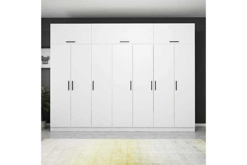 Fruitland Garderobe 315x235 cm - Hvit - Oppbevaring - Klesoppbevaring - Garderober & garderobesystem