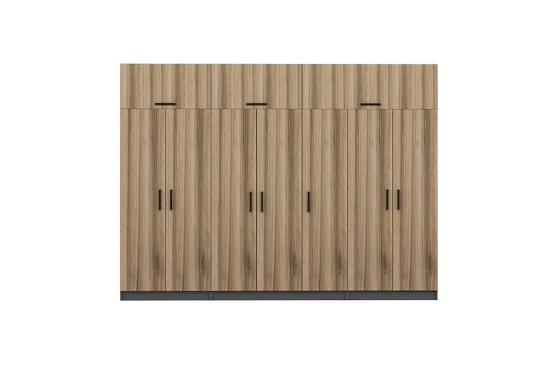 Fruitland Garderobe 315x235 cm - Valnøtt/Antrasitt - Oppbevaring - Klesoppbevaring - Garderober & garderobesystem