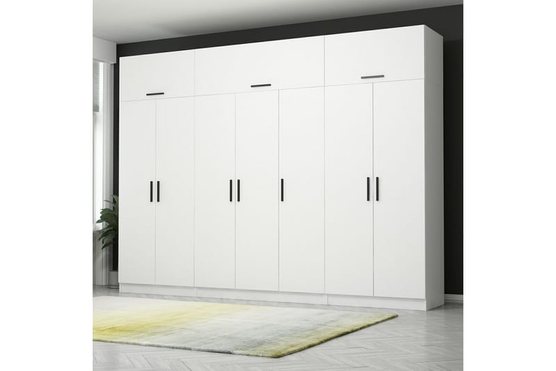 Fruitland Garderobe 315x255 cm - Hvit - Oppbevaring - Klesoppbevaring - Garderober & garderobesystem