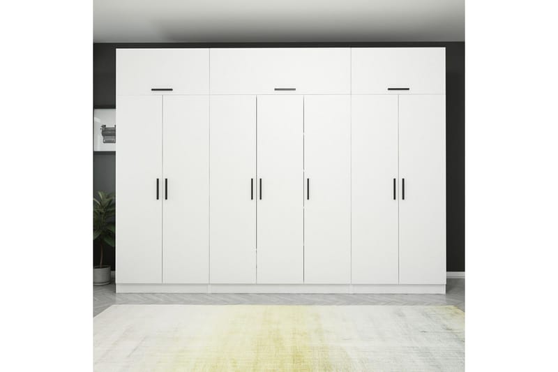 Fruitland Garderobe 315x255 cm - Hvit - Oppbevaring - Klesoppbevaring - Garderober & garderobesystem