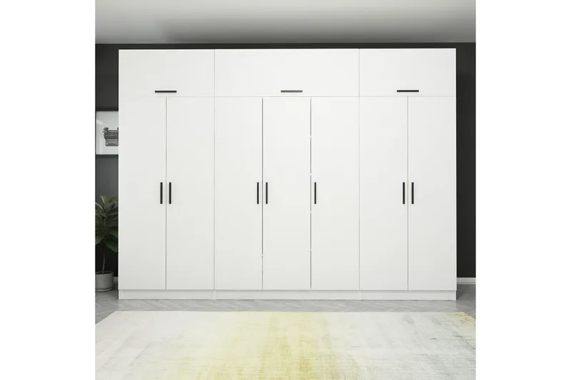 Fruitland Garderobe 315x255 cm - Hvit - Oppbevaring - Klesoppbevaring - Garderober & garderobesystem