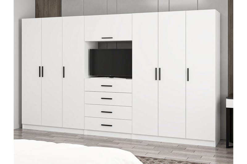 Fruitland Garderobe 360x210 cm - Hvit - Oppbevaring - Klesoppbevaring - Garderober & garderobesystem