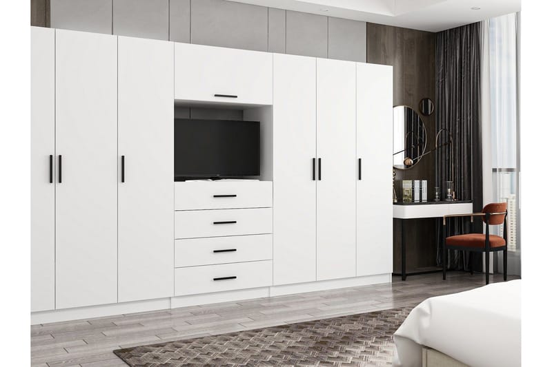 Fruitland Garderobe 360x210 cm - Hvit - Oppbevaring - Klesoppbevaring - Garderober & garderobesystem