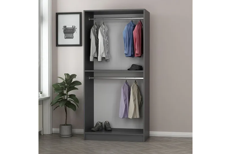 Fruitland Garderobe 90 cm - Antrasitt - Oppbevaring - Klesoppbevaring - Garderober & garderobesystem