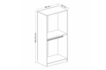 Fruitland Garderobe 90 cm - Hvit - Oppbevaring - Klesoppbevaring - Garderober & garderobesystem