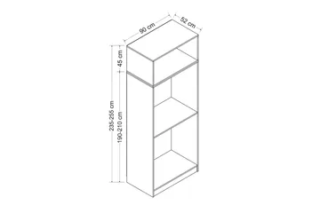 Fruitland Garderobe 90 cm - Hvit - Oppbevaring - Klesoppbevaring - Garderober & garderobesystem