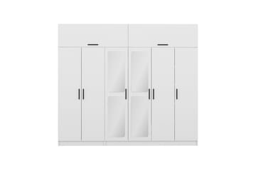 Fruitland Garderobe med Speil 270x255 cm - Hvit - Oppbevaring - Klesoppbevaring - Garderober & garderobesystem