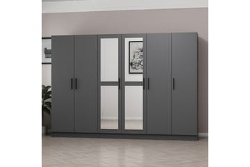 Fruitland Garderobe med Speil - Antrasitt - Oppbevaring - Klesoppbevaring - Garderober & garderobesystem