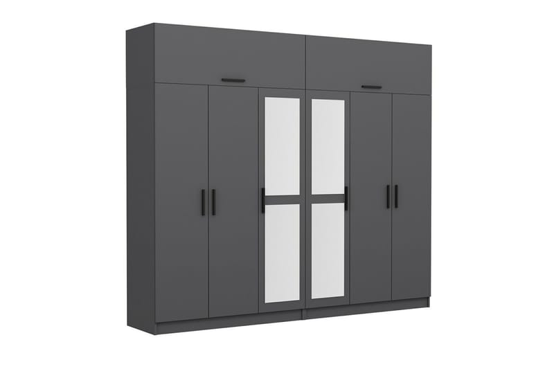 Fruitland Garderobe med Speil - Antrasitt - Oppbevaring - Klesoppbevaring - Garderober & garderobesystem