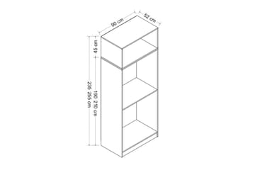 Fruitland Garderobe med Speil - Eik - Oppbevaring - Klesoppbevaring - Garderober & garderobesystem