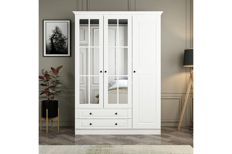 Fruitland Garderobe med Speil, Hvit