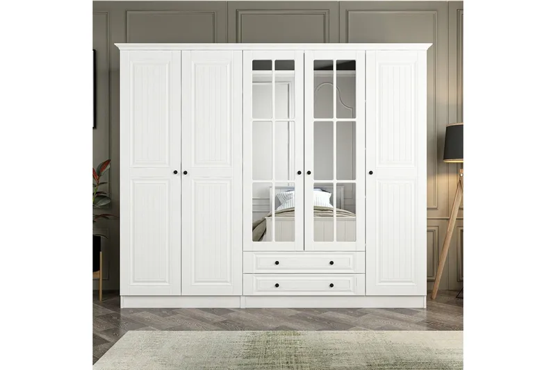 Fruitland Garderobe med Speil, Hvit