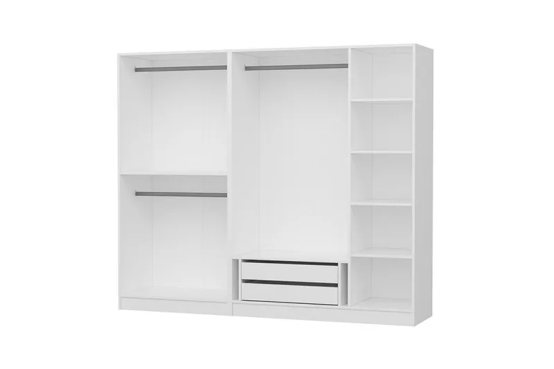 Fruitland Garderobe med Speil - Hvit - Oppbevaring - Klesoppbevaring - Garderober & garderobesystem