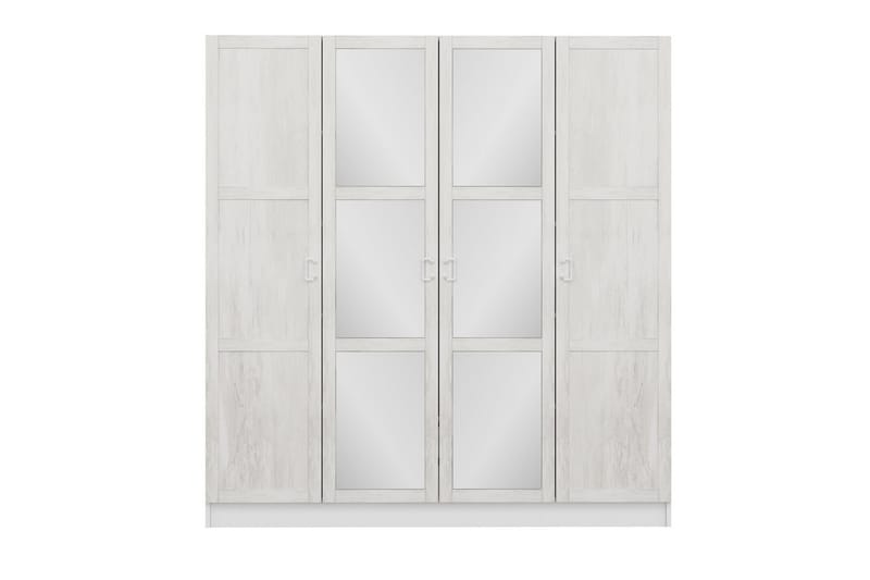 Fruitland Garderobe med Speil - Hvit - Oppbevaring - Klesoppbevaring - Garderober & garderobesystem