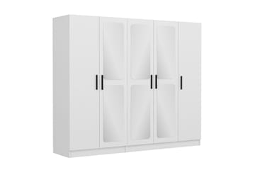 Fruitland Garderobe med Speil - Hvit - Oppbevaring - Klesoppbevaring - Garderober & garderobesystem