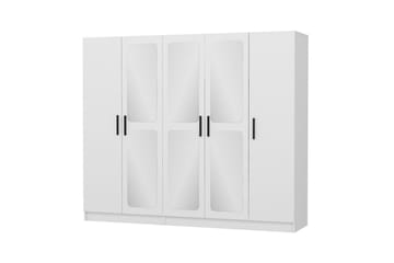 Fruitland Garderobe med Speil - Hvit - Oppbevaring - Klesoppbevaring - Garderober & garderobesystem
