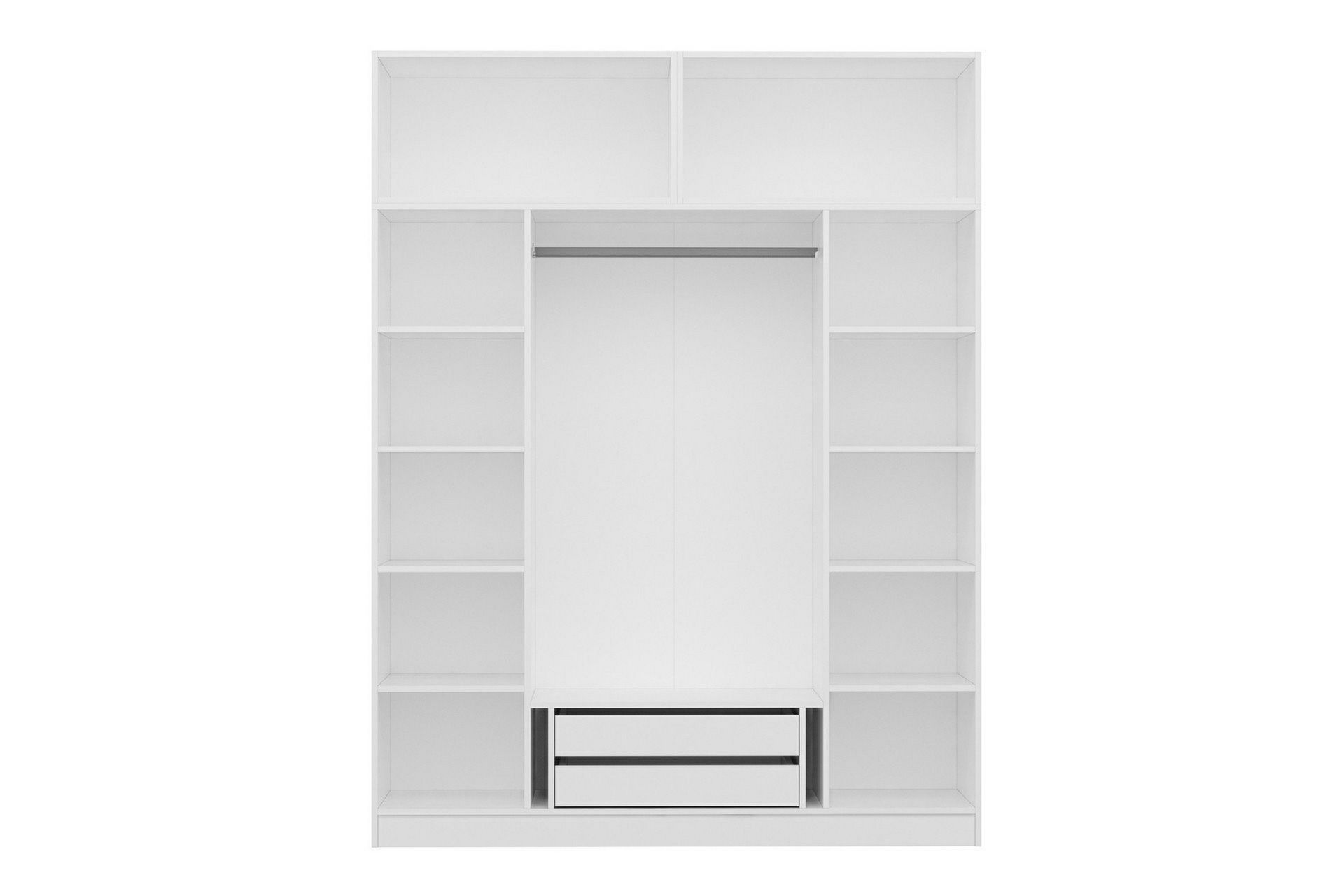 Fruitland Garderobe med Speil - Hvit - Oppbevaring - Klesoppbevaring - Garderober & garderobesystem
