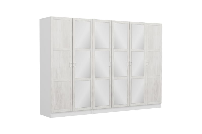 Fruitland Garderobe med Speil - Hvit - Oppbevaring - Klesoppbevaring - Garderober & garderobesystem