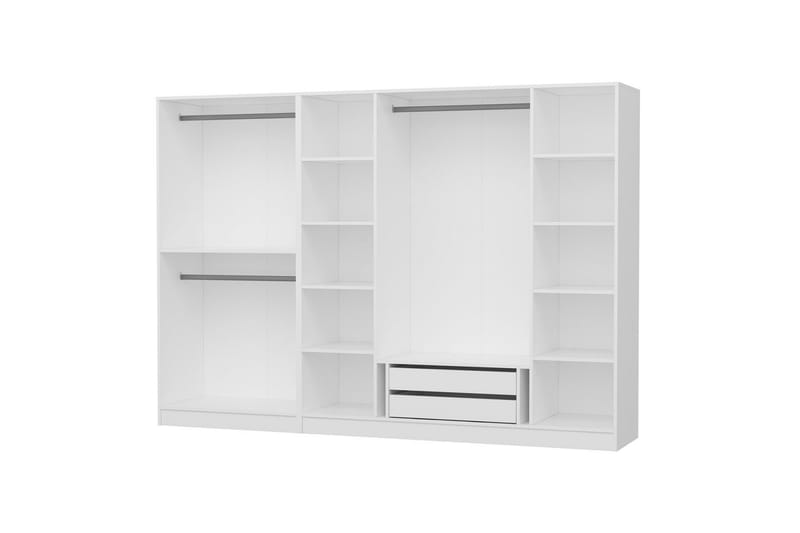 Fruitland Garderobe med Speil - Hvit - Oppbevaring - Klesoppbevaring - Garderober & garderobesystem