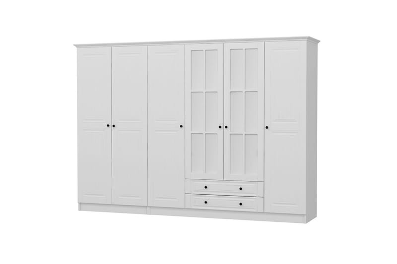 Fruitland Garderobe med Speil - Hvit - Oppbevaring - Klesoppbevaring - Garderober & garderobesystem