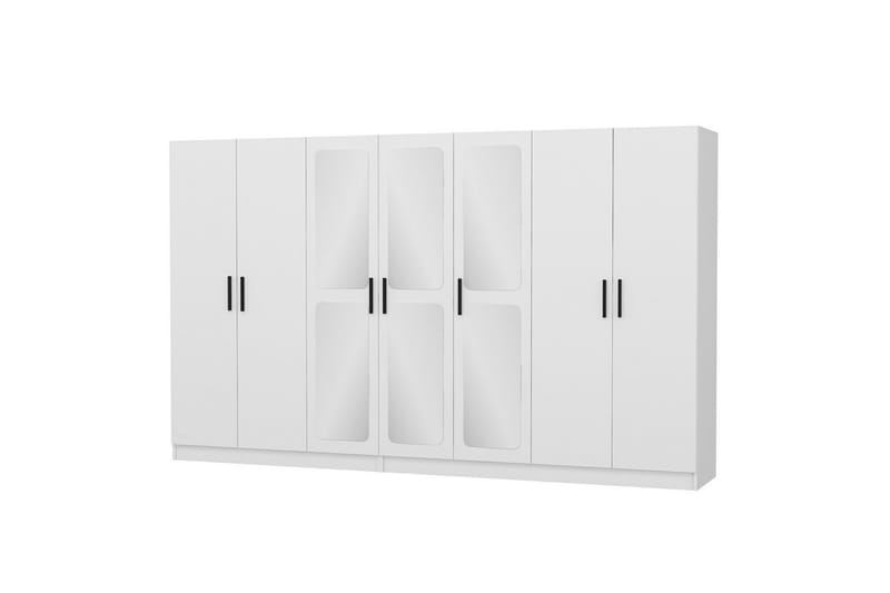 Fruitland Garderobe med Speil - Hvit - Oppbevaring - Klesoppbevaring - Garderober & garderobesystem