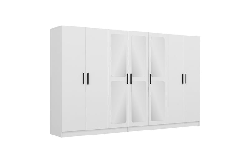 Fruitland Garderobe med Speil - Hvit - Oppbevaring - Klesoppbevaring - Garderober & garderobesystem