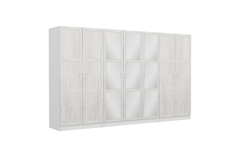 Fruitland Garderobe med Speil - Hvit - Oppbevaring - Klesoppbevaring - Garderober & garderobesystem